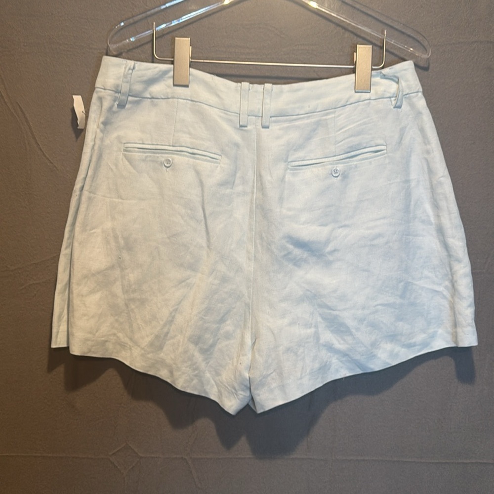 PAIGE Women's Light Blue Linen Blend Andie Shorts - Picture 6 of 7